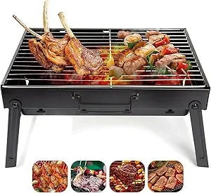 Charcoal Grill, Barbecue Charcoal Grill, Outdoor Stainless Steel Smoker BBQ grill for Outdoor Cooking Camping Picnics Beach 336