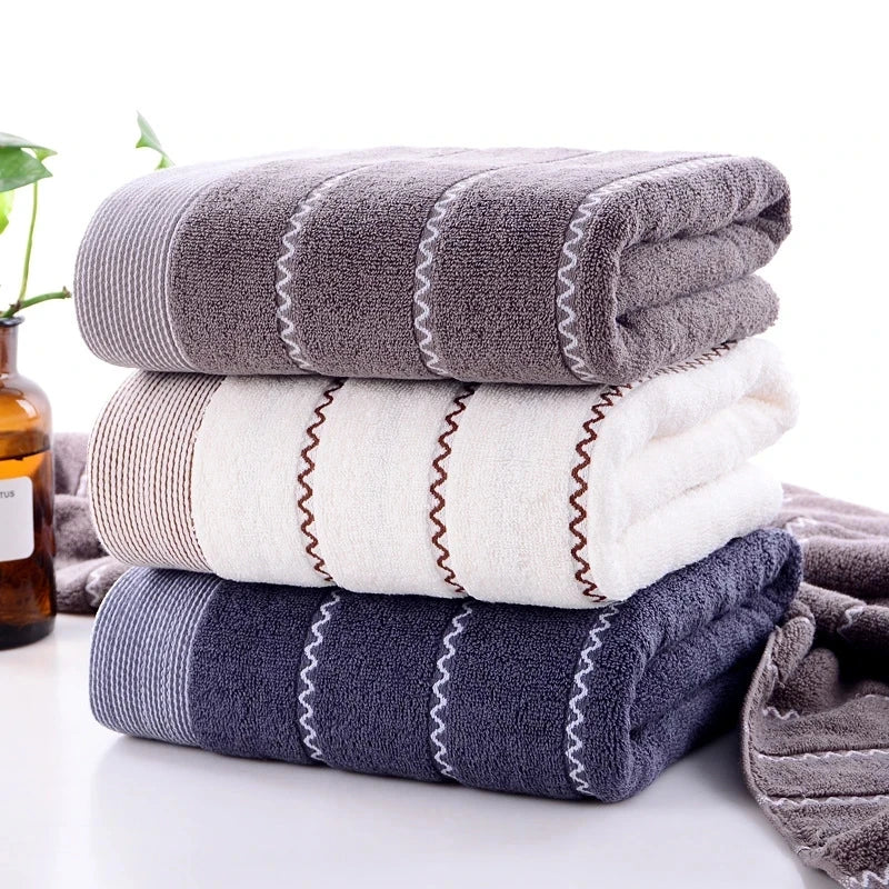 3pcs Mix Color Cotton Towel Sets 35x75cm 70x140cm Embroidered Bathroom Geometric Bath Hand Face Towels Cover