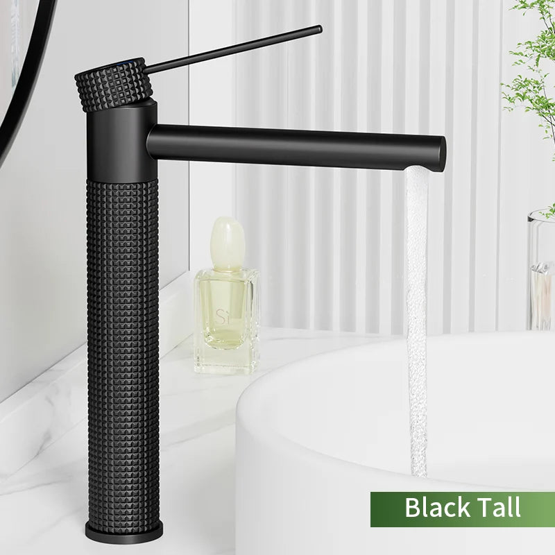 Black Basin Faucet Bathroom Washbasin Water Mixer Tap Hot Cold Water Basin Sink Tap Bathroom Faucet Tap Brushed Gold Faucet
