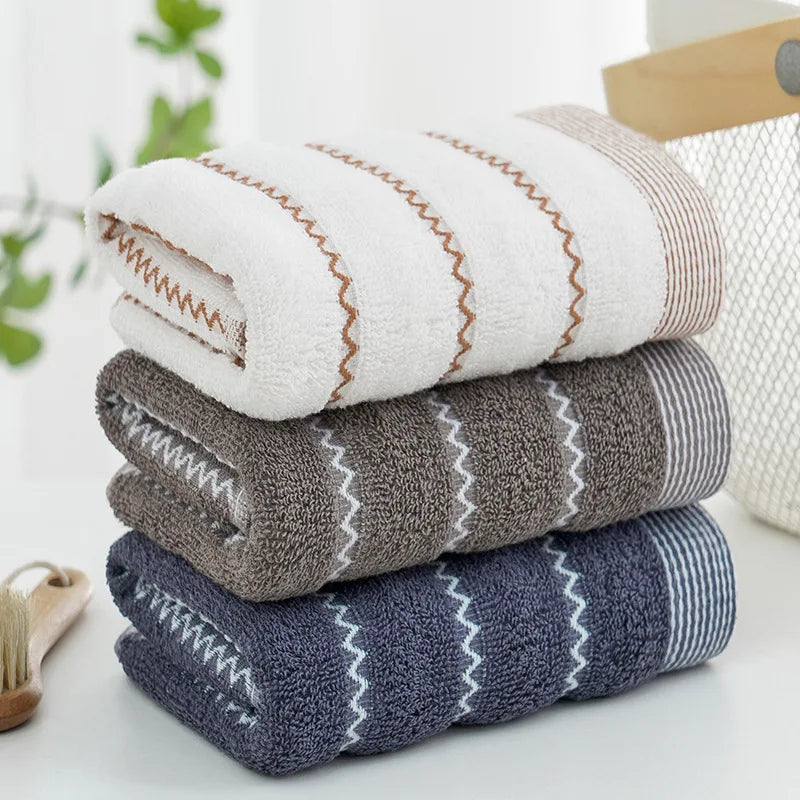 3pcs Mix Color Cotton Towel Sets 35x75cm 70x140cm Embroidered Bathroom Geometric Bath Hand Face Towels Cover
