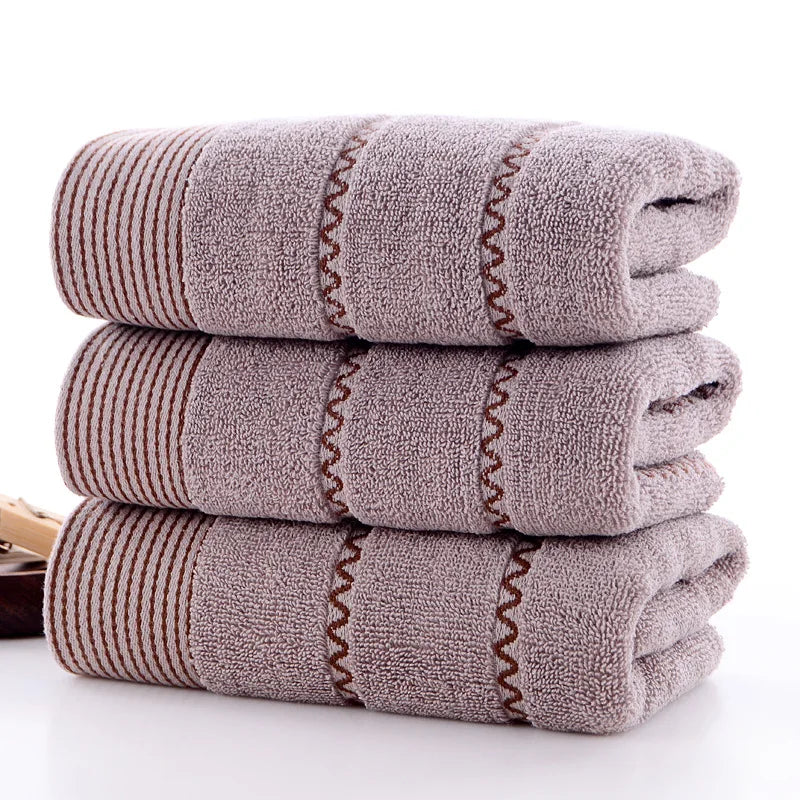 3pcs Mix Color Cotton Towel Sets 35x75cm 70x140cm Embroidered Bathroom Geometric Bath Hand Face Towels Cover