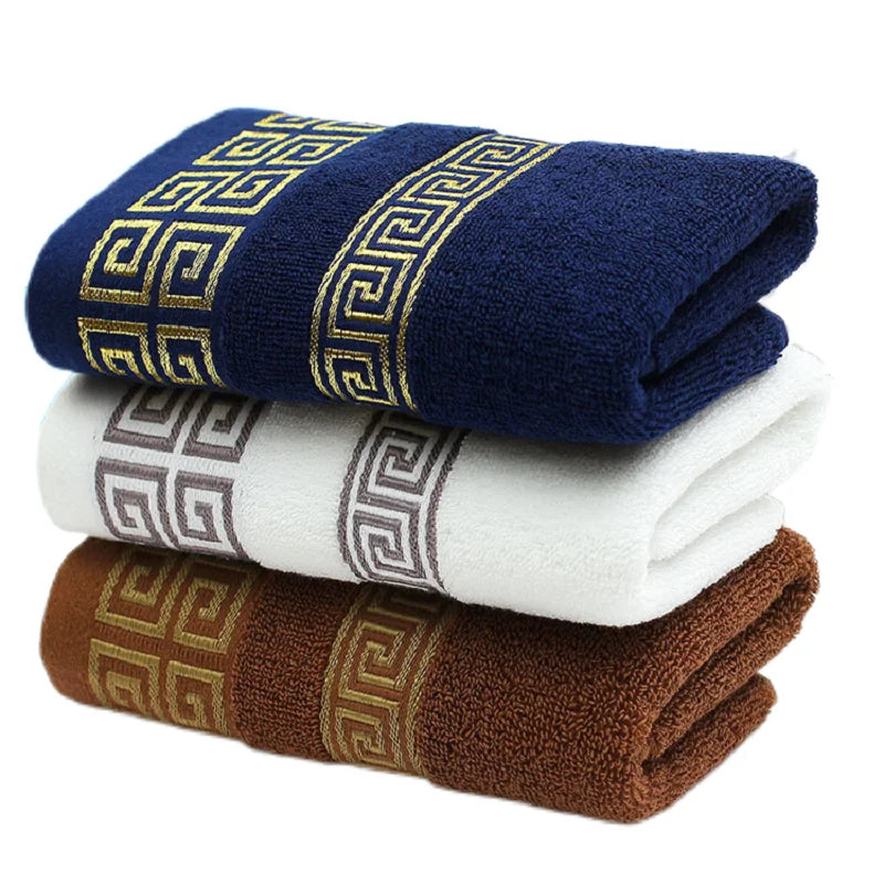 3pcs Mix Color Cotton Towel Sets 35x75cm 70x140cm Embroidered Bathroom Geometric Bath Hand Face Towels Cover