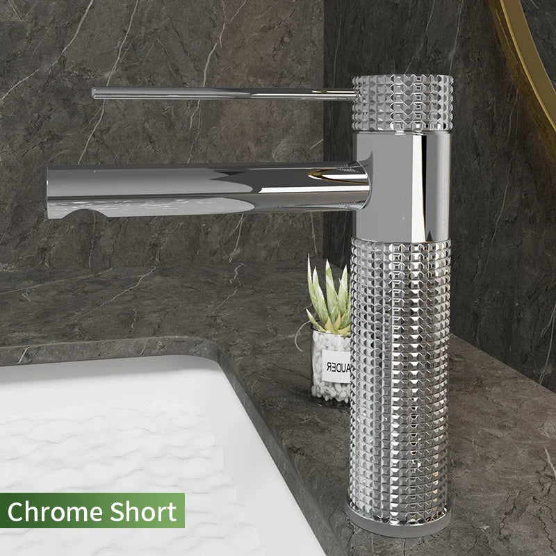 Black Basin Faucet Bathroom Washbasin Water Mixer Tap Hot Cold Water Basin Sink Tap Bathroom Faucet Tap Brushed Gold Faucet