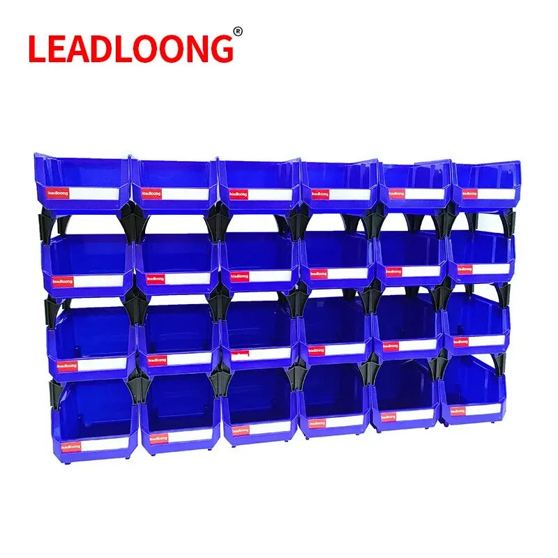 LEADLOONG V1 Storage Bin 6/24pcs 13.5x10.5x7.6cm/5x4*3inch Freestanding Tiered Shelf for Garage Hanging Stacking Container
