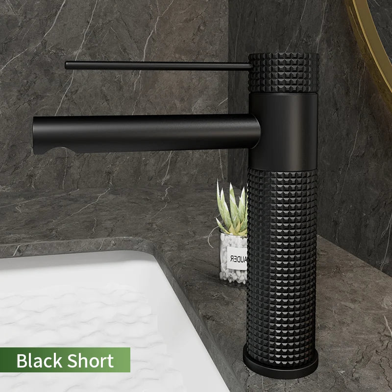 Black Basin Faucet Bathroom Washbasin Water Mixer Tap Hot Cold Water Basin Sink Tap Bathroom Faucet Tap Brushed Gold Faucet