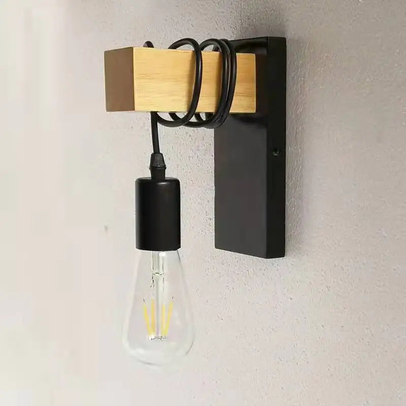 Wall Lamps Garden Light Retro Wooden Kinkiety Na Sciane Wall Lamps Home Decor Wall Sconse for Living Room