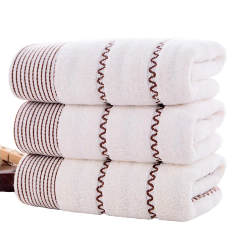 3pcs Mix Color Cotton Towel Sets 35x75cm 70x140cm Embroidered Bathroom Geometric Bath Hand Face Towels Cover