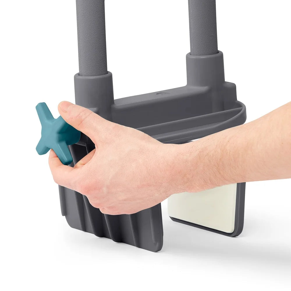 Deluxe Bathtub Grab Bar Antimicrobial Treatment Tool Free Installation Non-Slip Grip Adjustable Clamp Supports 250lbs Microban