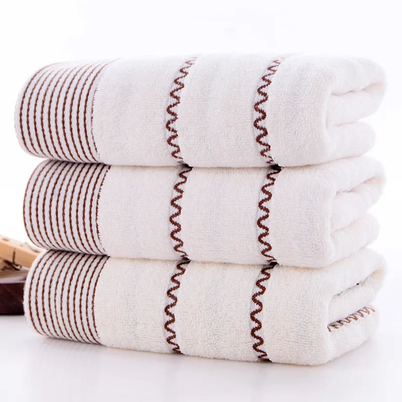 3pcs Mix Color Cotton Towel Sets 35x75cm 70x140cm Embroidered Bathroom Geometric Bath Hand Face Towels Cover