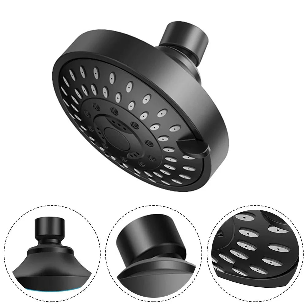 4-Inch 5 Modes Adjustable Shower Head High Pressure Water-Saving Shower Top Spray Rotatable Shower Nozzle Bathroom Accessories