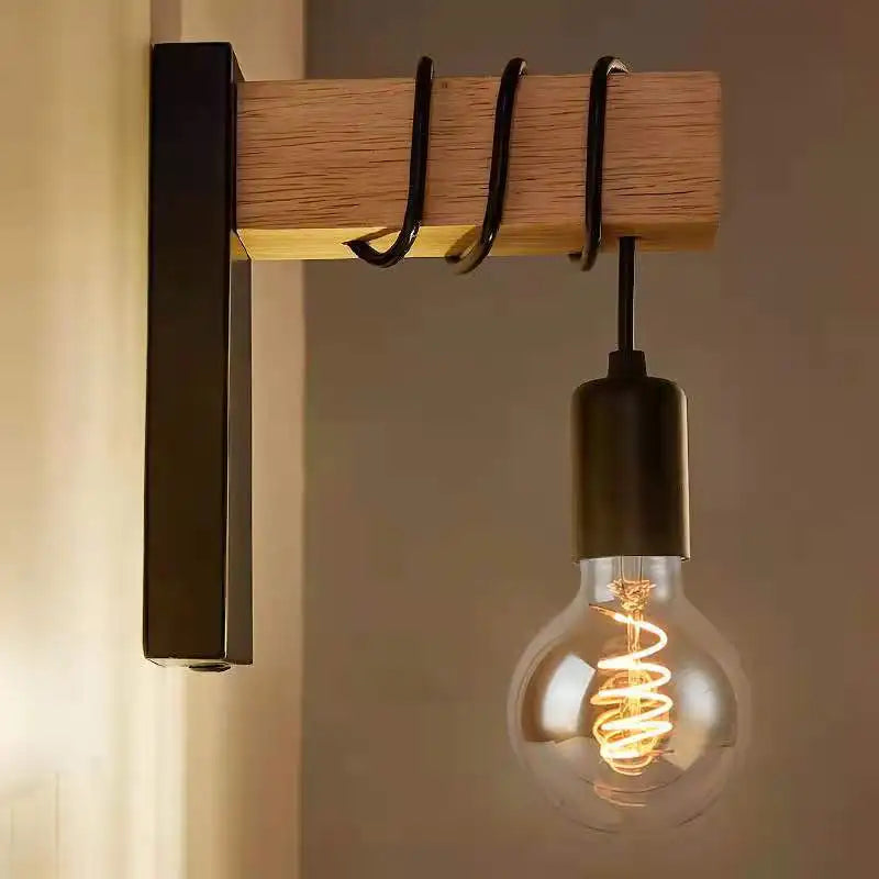Wall Lamps Garden Light Retro Wooden Kinkiety Na Sciane Wall Lamps Home Decor Wall Sconse for Living Room