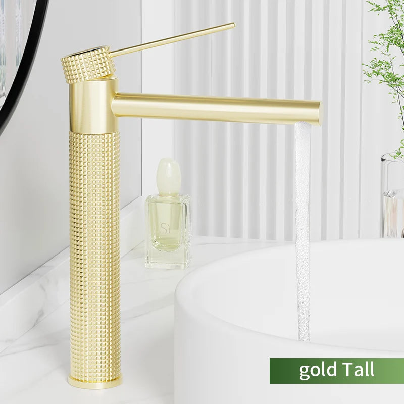 Black Basin Faucet Bathroom Washbasin Water Mixer Tap Hot Cold Water Basin Sink Tap Bathroom Faucet Tap Brushed Gold Faucet