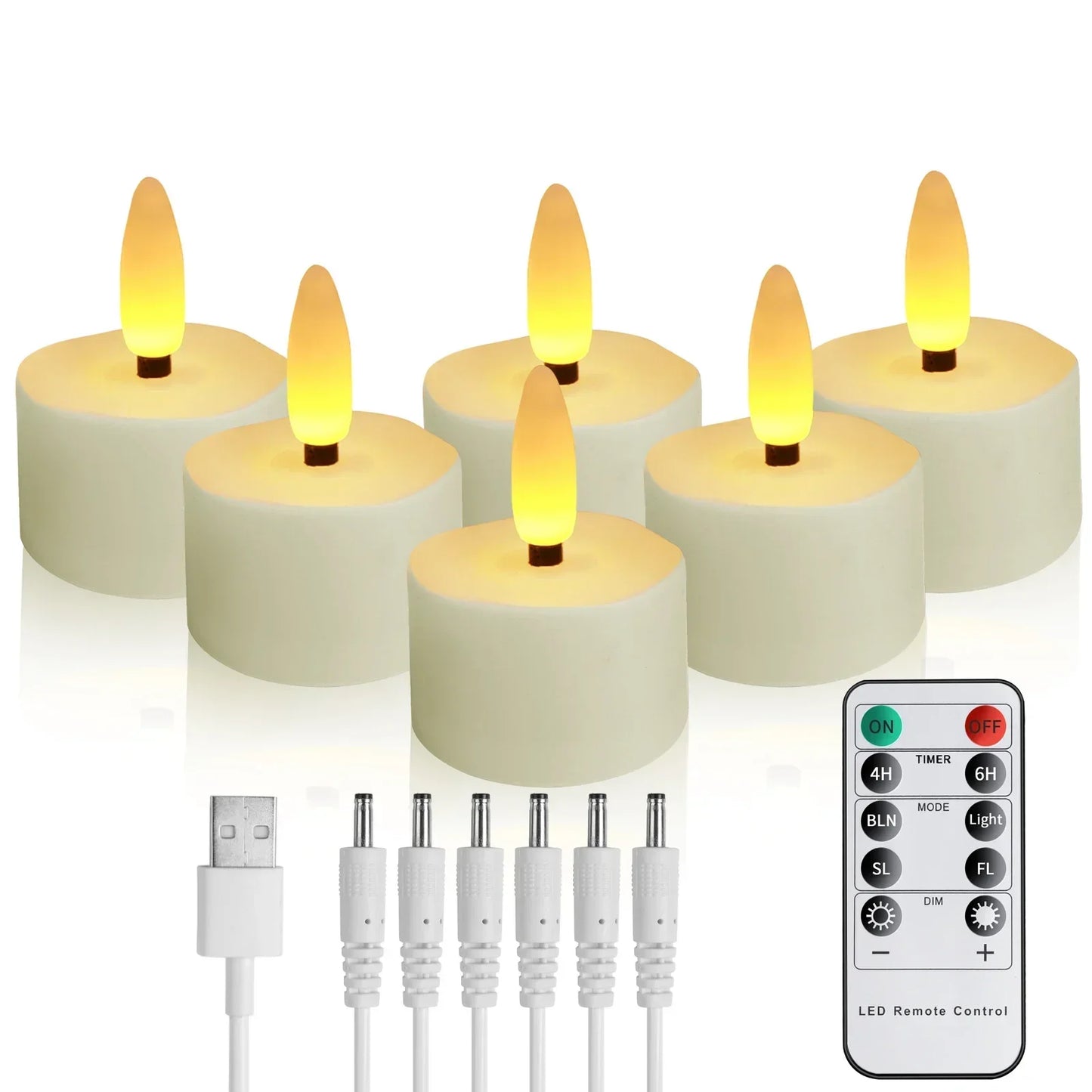 Rechargeable Candle Tea Lights with Remote Timer LED Candles Battery Operated Flameless for Home Decor Seasonal Decor 6/12-Pack