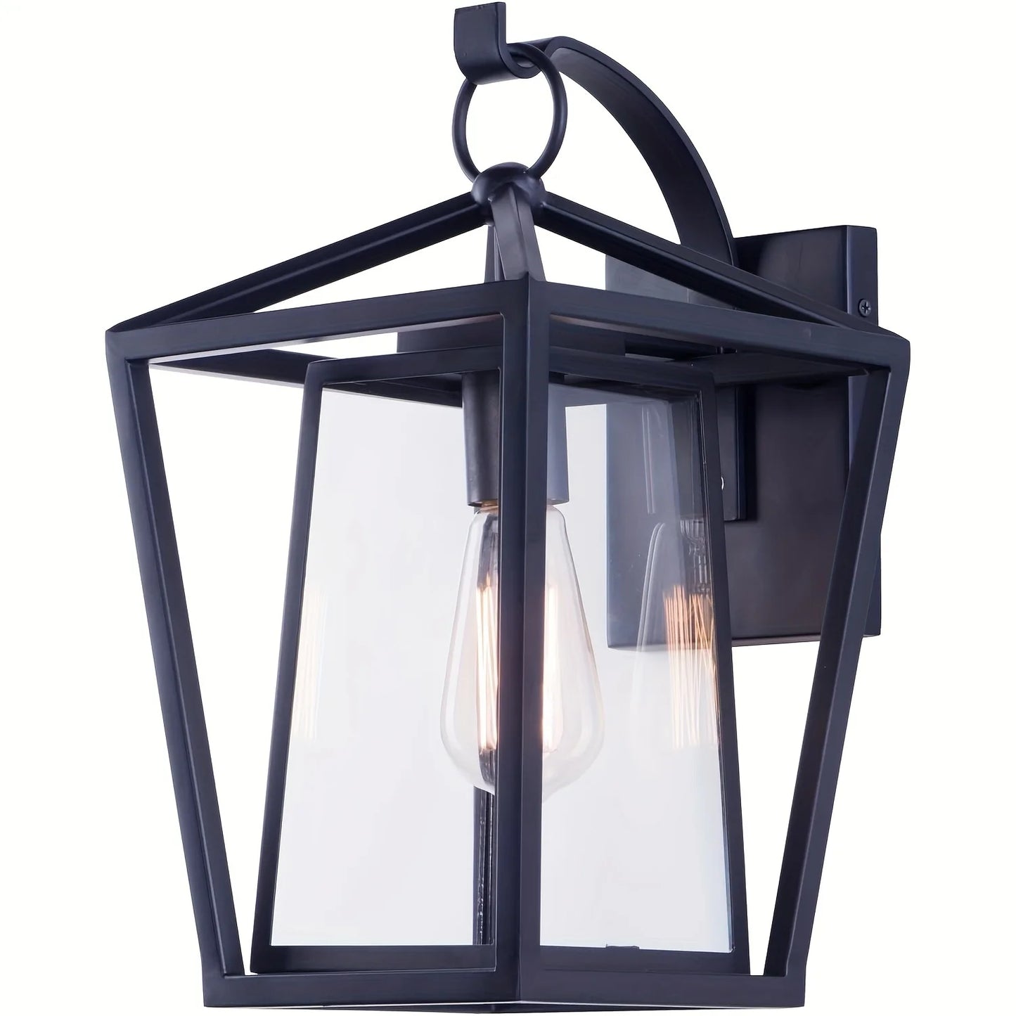 Outdoor Wall Light Fixtures, Exterior Waterproof Lanterns, Porch Sconces Wall Mounted Lighting with E26 Sockets & Glass Shades