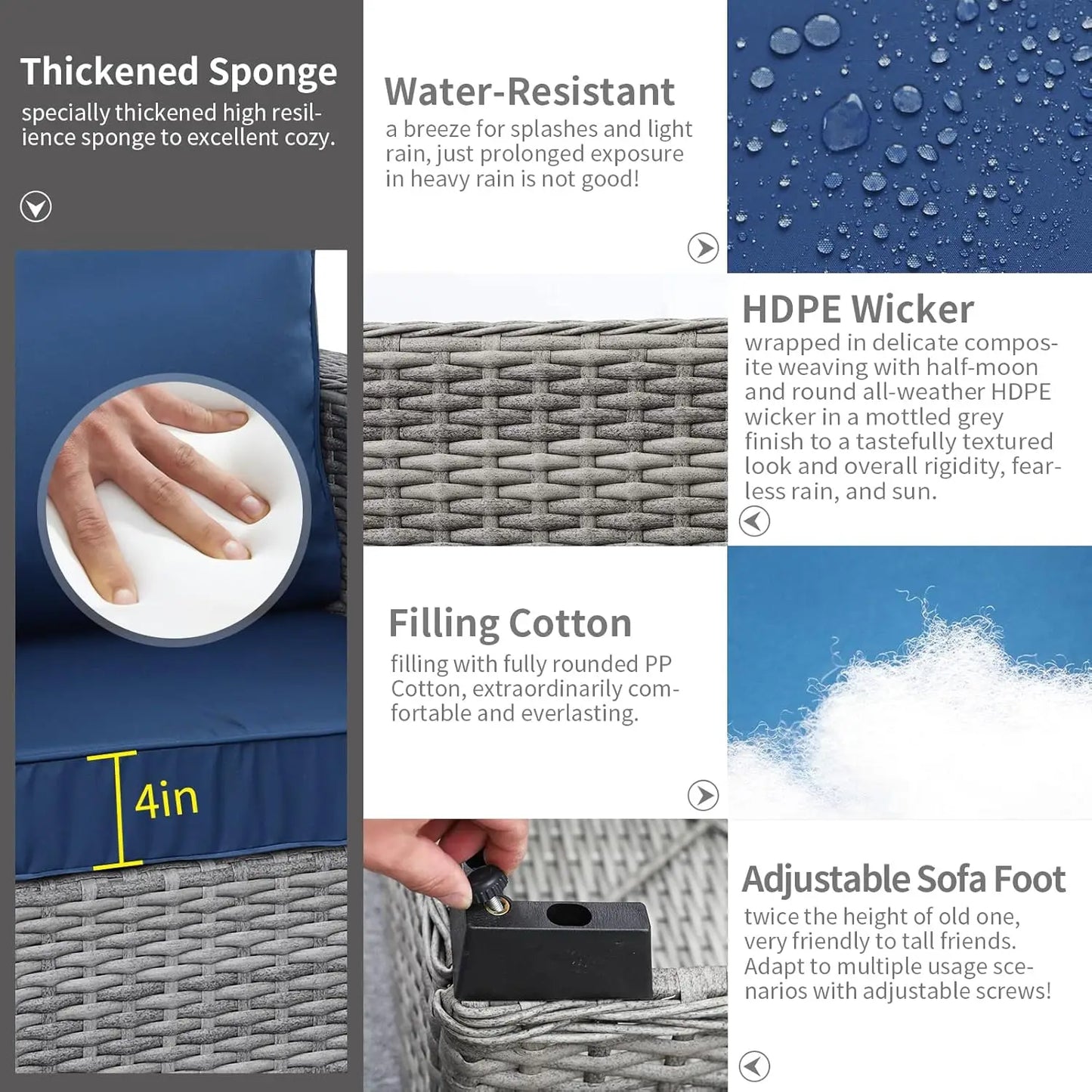 7-Piece Patio Furniture Set with 45-Inch Fire Pit 60000 BTU Propane Fire Pit Table Non-Slip Cushions and Waterproof Covers