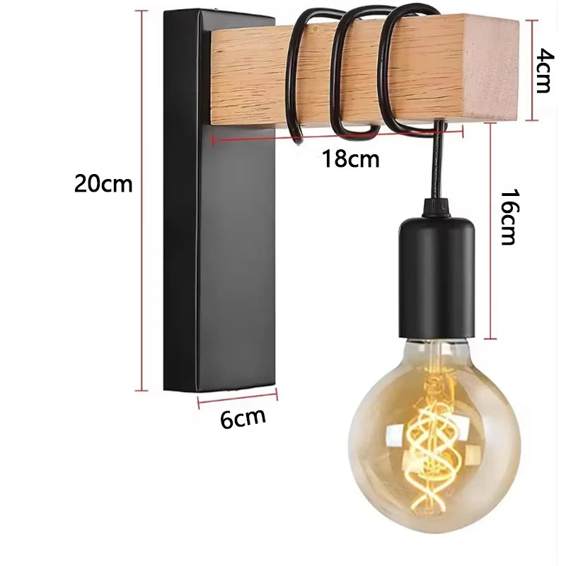 Wall Lamps  Garden Light Retro Wooden Kinkiety Na Sciane Wall Lamps Home Decor Wall Sconse for Living Room