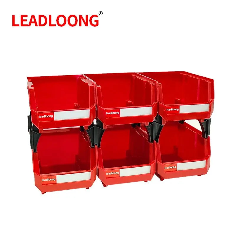 LEADLOONG V1 Storage Bin 6/24pcs 13.5x10.5x7.6cm/5x4*3inch Freestanding Tiered Shelf for Garage Hanging Stacking Container
