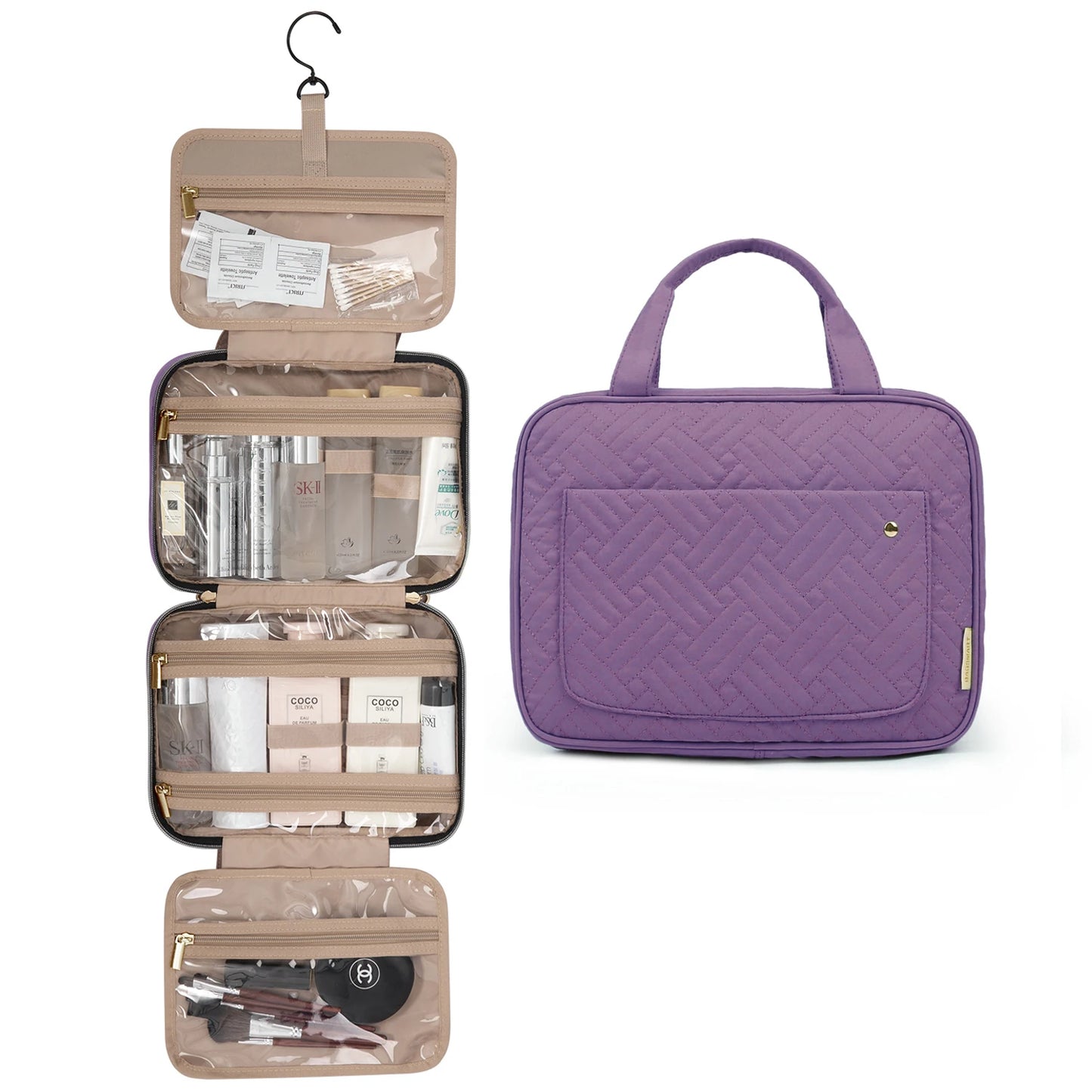 BAGSMART Travel Organizer Hanging Toiletry Bag Men Bathroom Large Portable Storage Box Waterproof Cosmetic Case For Makeup Women