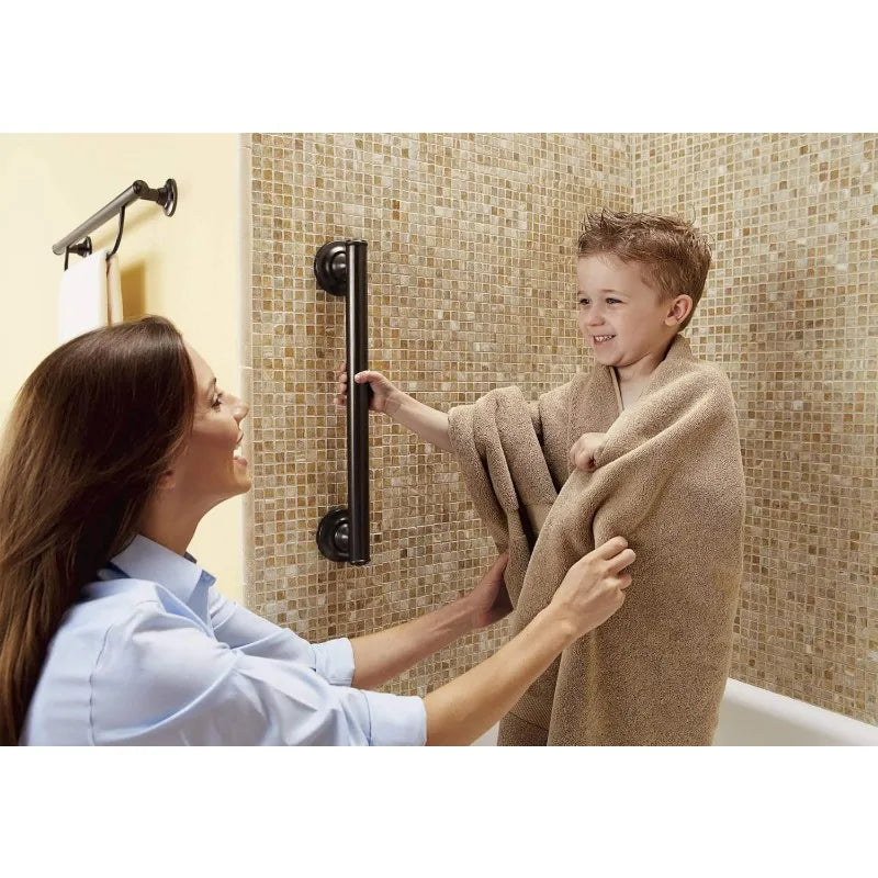 Bathroom Safety 24-Inch Designer Bathroom Grab Bar with Curled Grip, Old World Bronze