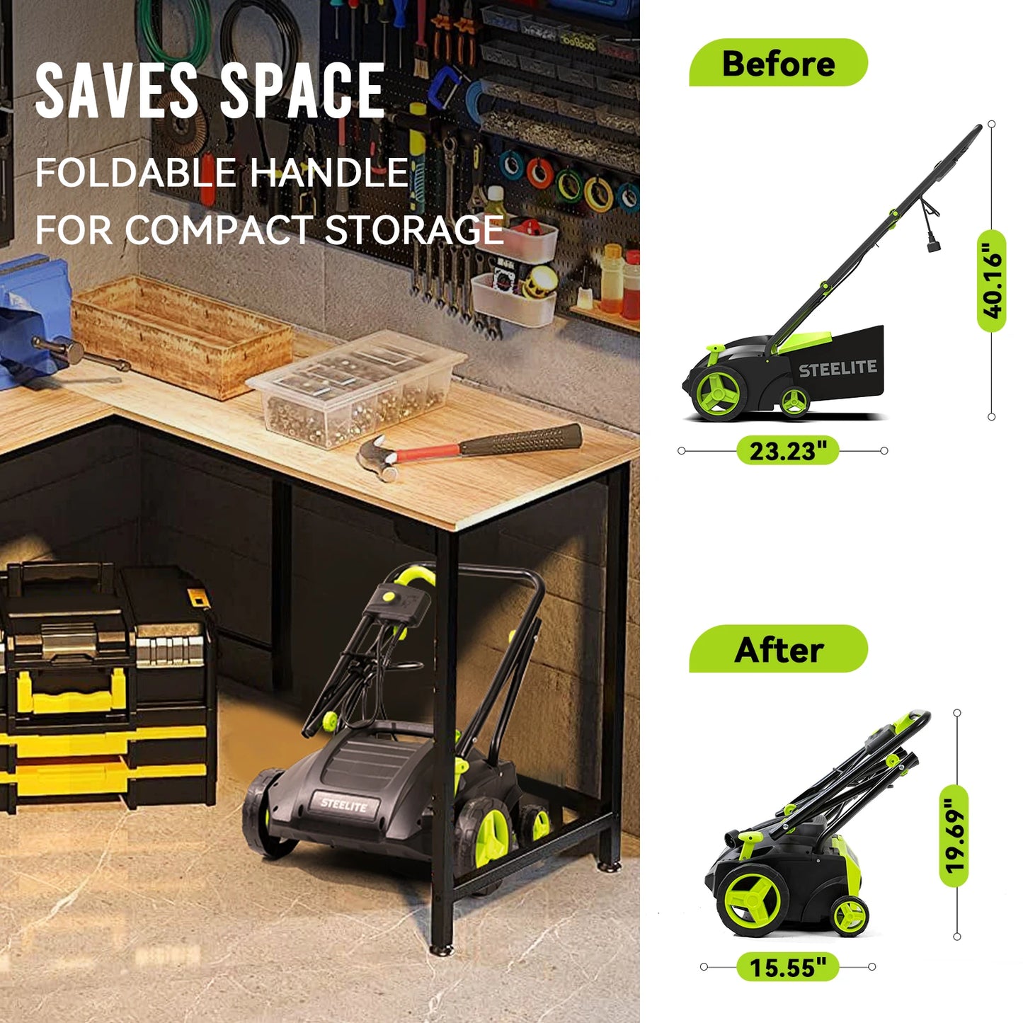 Deli 2-in-1 Electric Dethatcher & Scarifier, 13-Inch 12-Amp Powered Lawn Tool with 8-Gallon Removable Collection Bag