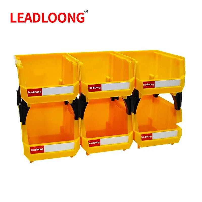 LEADLOONG V1 Storage Bin 6/24pcs 13.5x10.5x7.6cm/5x4*3inch Freestanding Tiered Shelf for Garage Hanging Stacking Container