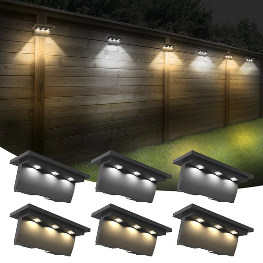 2/4 PCS 3000K and 6000K LED Outdoor Solar Light Step Lamp Lens Design Super Bright IP65 Anti-theft Stair Light Decor Lighting