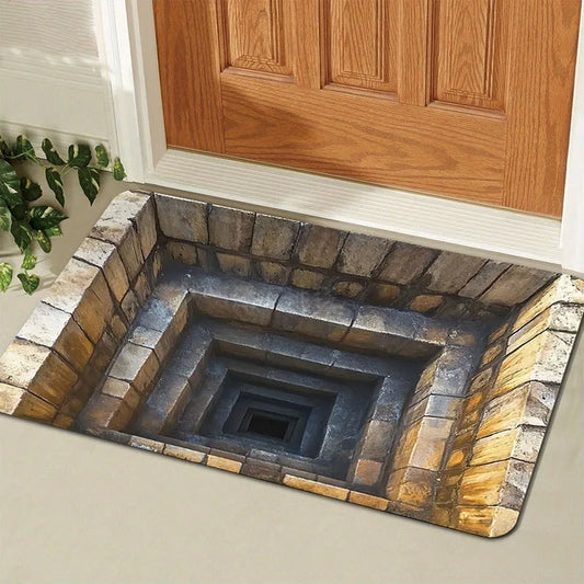 VIKAMA Three-Dimensional Visual Trap Bathroom Bathroom Diatomite Water-Absorbent Floor Mat Entrance Door Mat Home Decor Summer