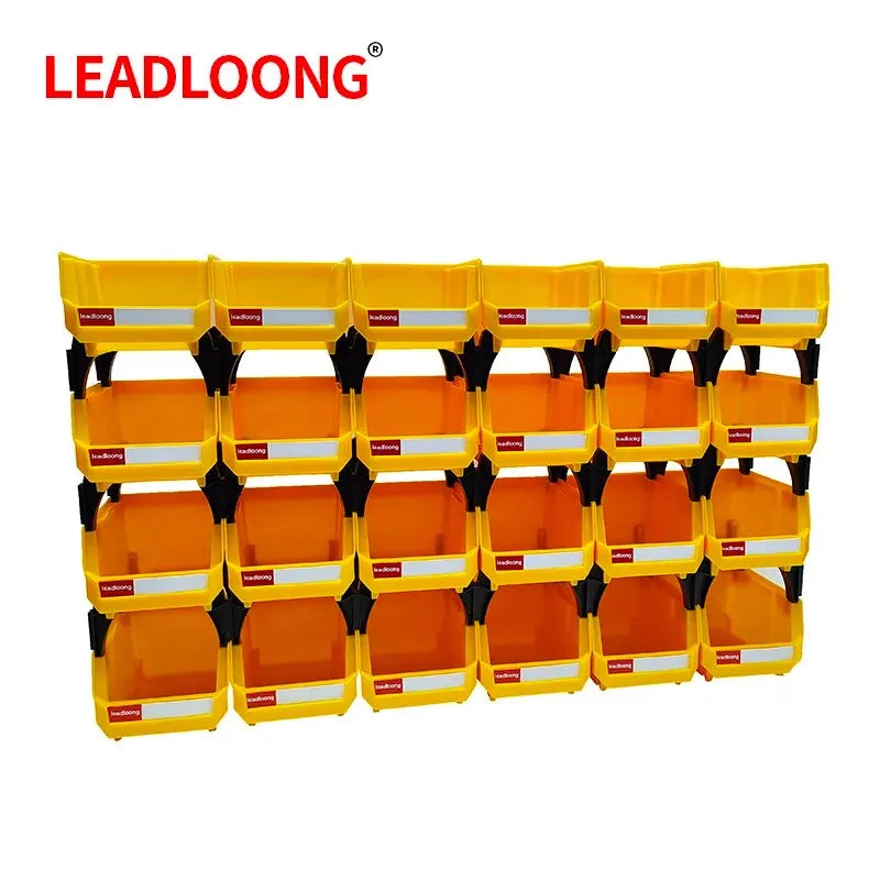 LEADLOONG V1 Storage Bin 6/24pcs 13.5x10.5x7.6cm/5x4*3inch Freestanding Tiered Shelf for Garage Hanging Stacking Container