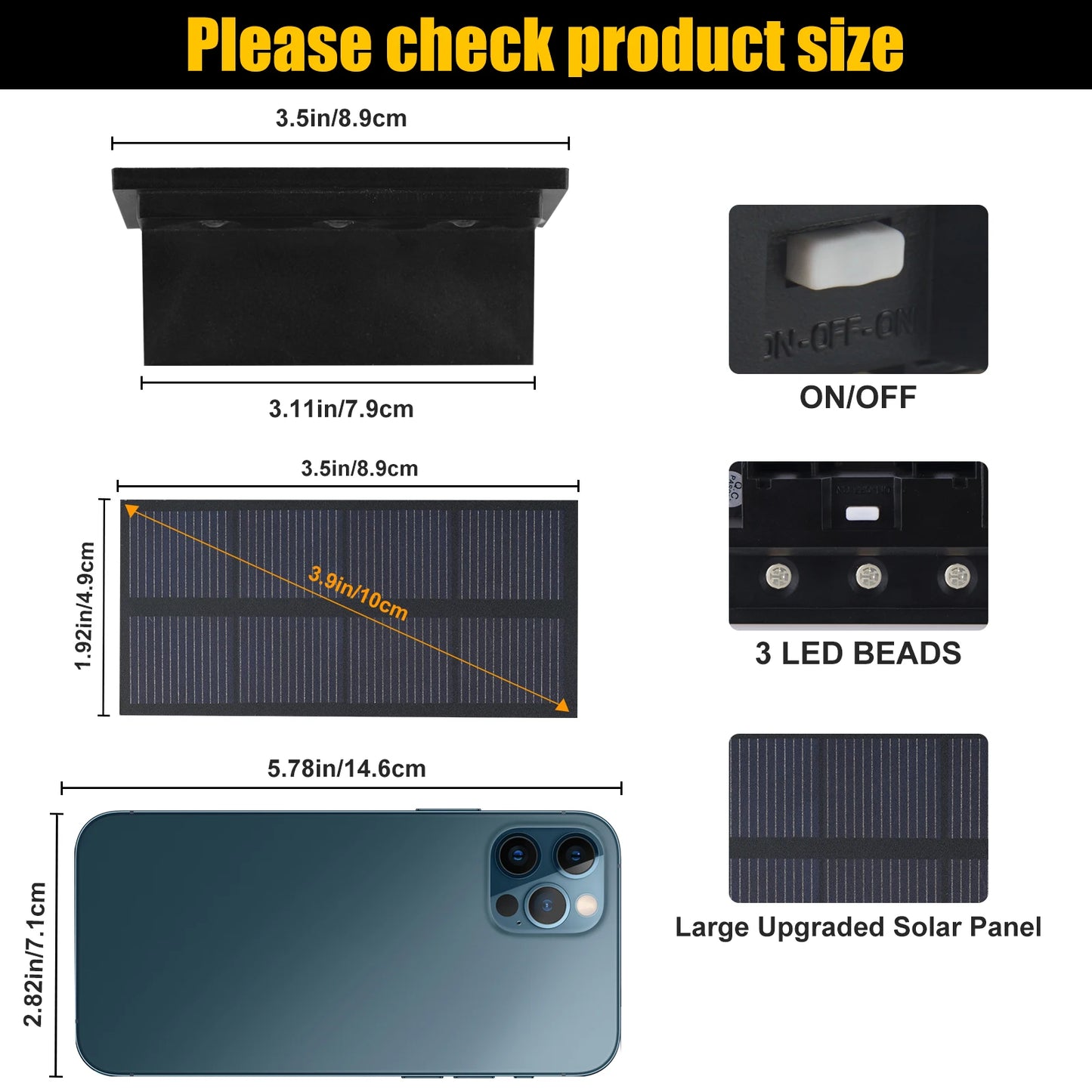 2/4 PCS 3000K and 6000K LED Outdoor Solar Light Step Lamp Lens Design Super Bright IP65 Anti-theft Stair Light Decor Lighting