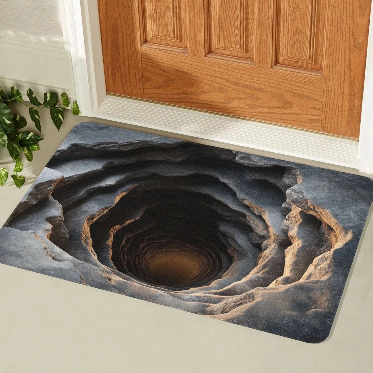 VIKAMA Three-Dimensional Visual Trap Bathroom Bathroom Diatomite Water-Absorbent Floor Mat Entrance Door Mat Home Decor Summer