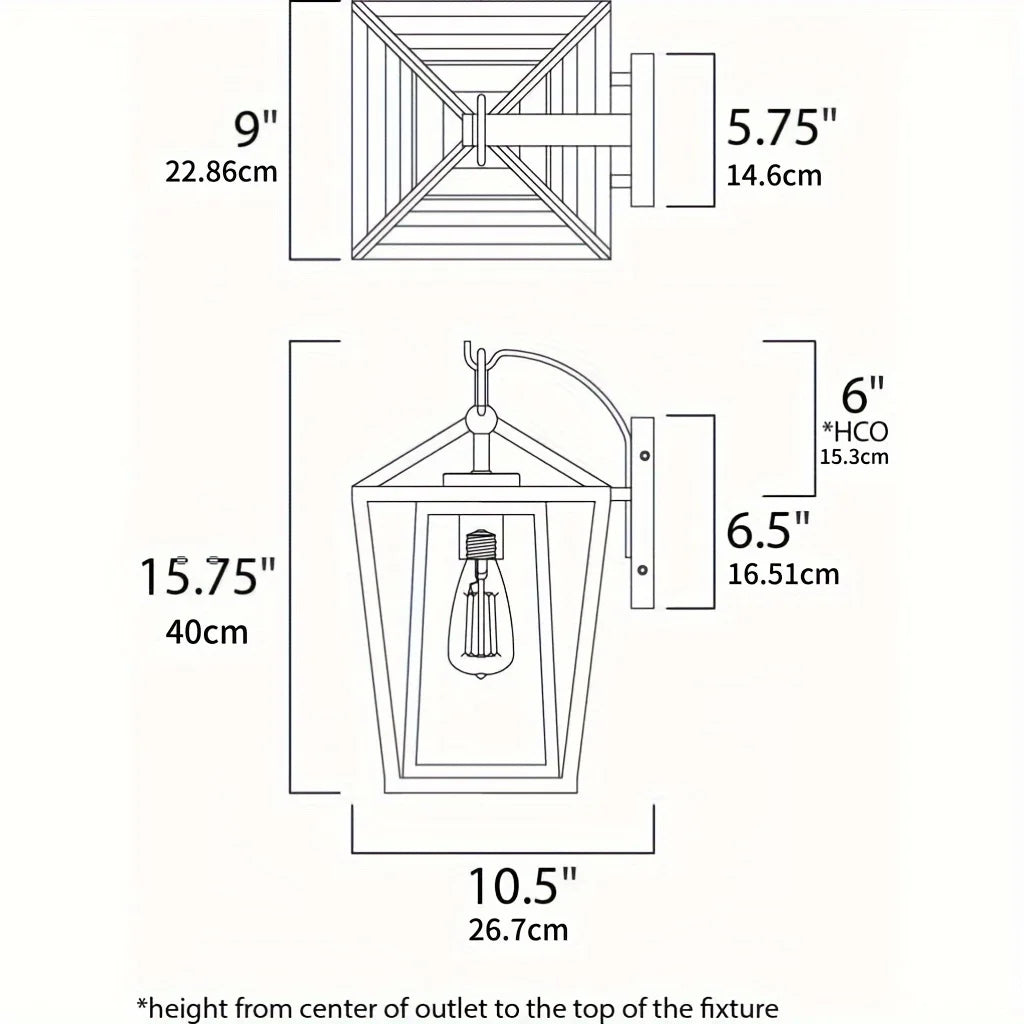 Outdoor Wall Light Fixtures, Exterior Waterproof Lanterns, Porch Sconces Wall Mounted Lighting with E26 Sockets & Glass Shades
