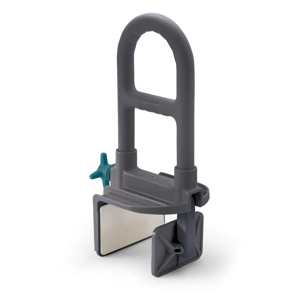 Deluxe Bathtub Grab Bar Antimicrobial Treatment Tool Free Installation Non-Slip Grip Adjustable Clamp Supports 250lbs Microban