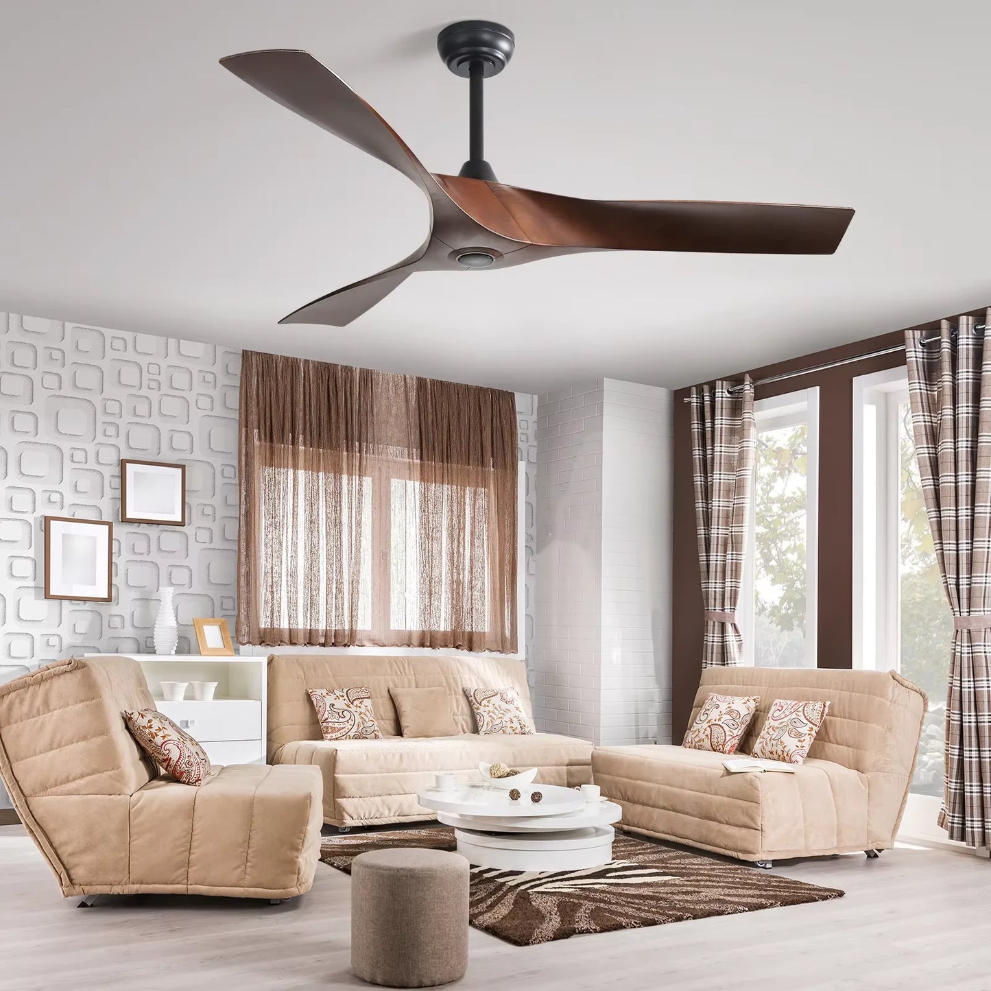 Sofucor Modern 52-inch Ceiling fan  DC 6-speed high wind with remote control for rooms