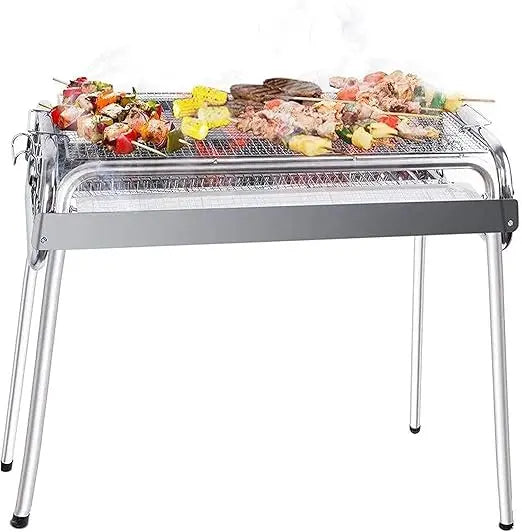 Charcoal Grill, Barbecue Charcoal Grill, Outdoor Stainless Steel Smoker BBQ grill for Outdoor Cooking Camping Picnics Beach 336