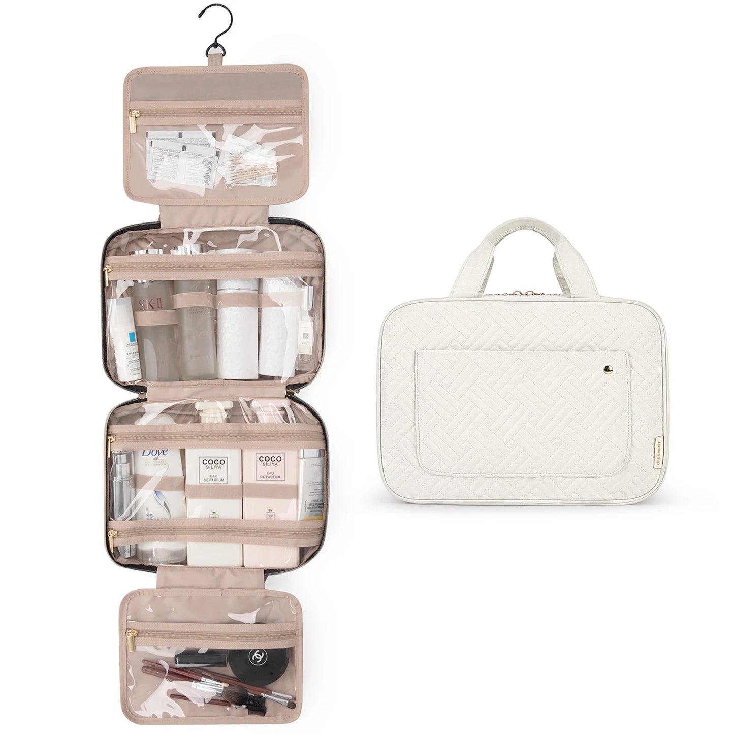 BAGSMART Travel Organizer Hanging Toiletry Bag Men Bathroom Large Portable Storage Box Waterproof Cosmetic Case For Makeup Women