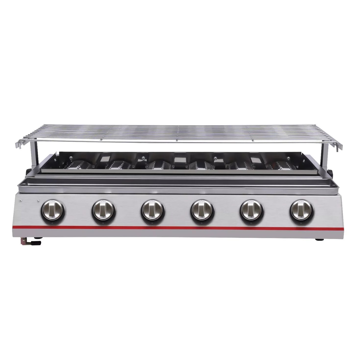 6 Burner Gas BBQ Grill Cabinet Style Stainless Steel Barbecue Table Top Gas Griller Outdoor Cooking with Sear and Side Burners