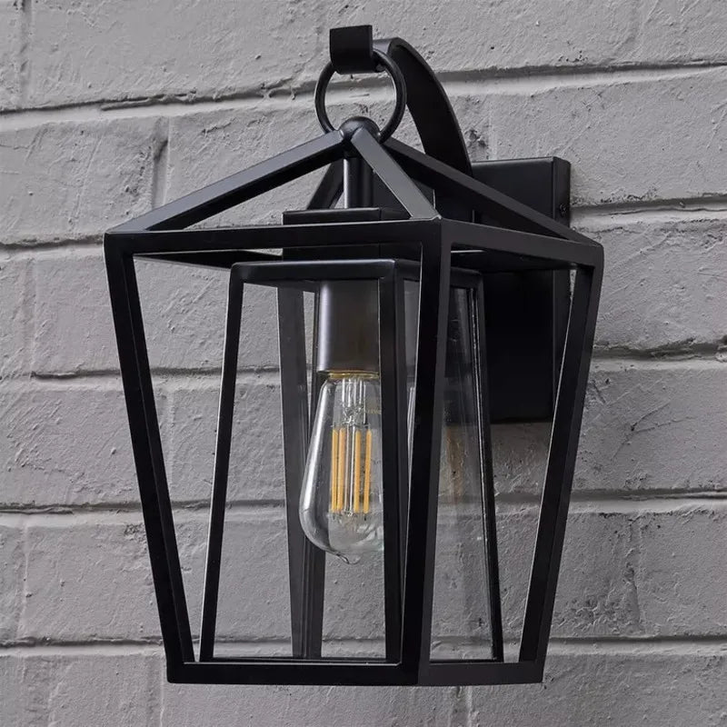 Outdoor Wall Light Fixtures, Exterior Waterproof Lanterns, Porch Sconces Wall Mounted Lighting with E26 Sockets & Glass Shades