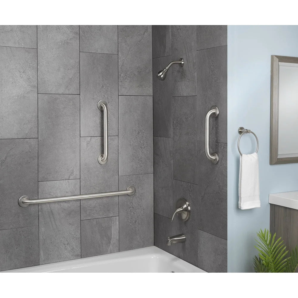 12 Inch Stainless Steel Grab Bar Concealed Screws Safety Support Bathroom Shower Toilet Installation ADA Compliant Mounting