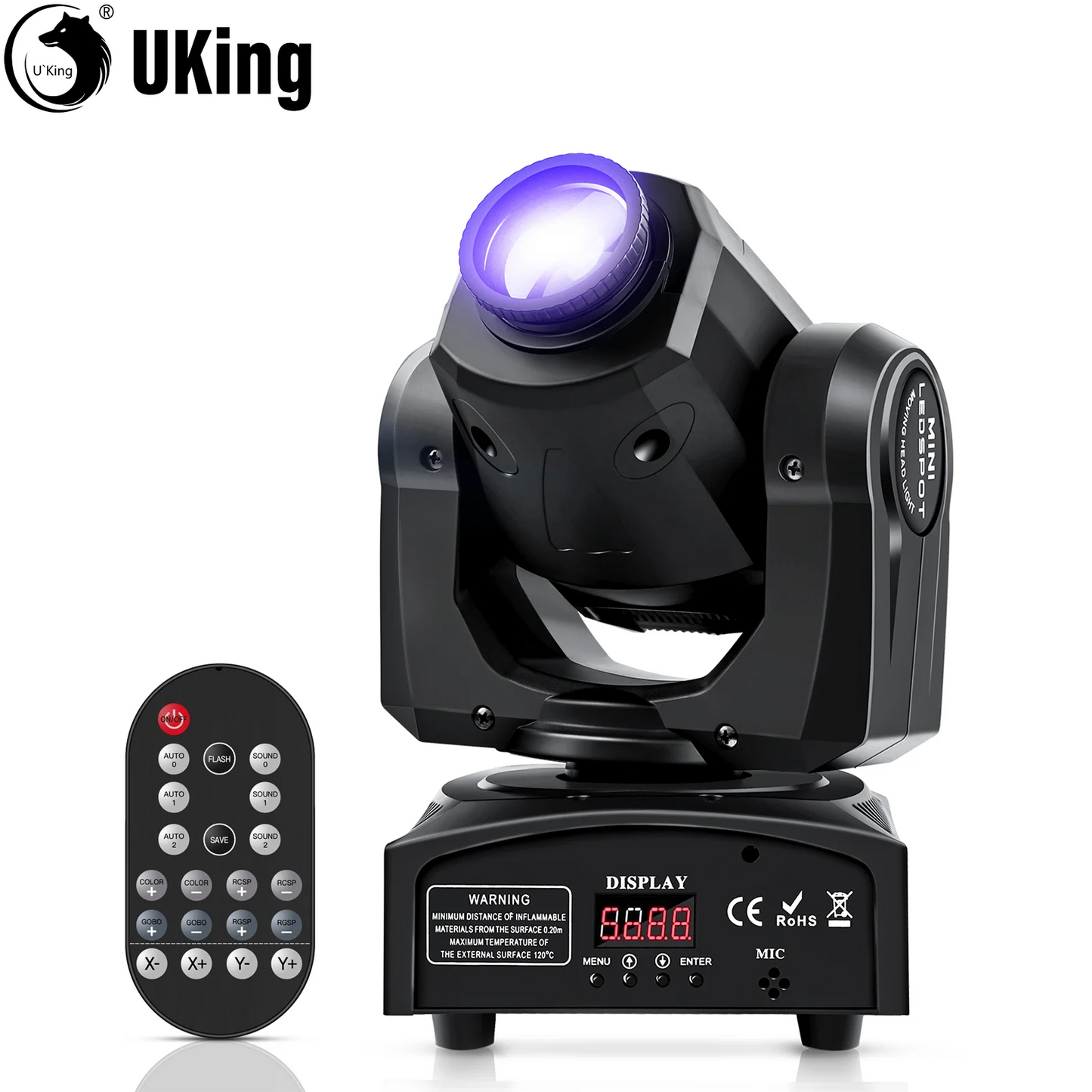 U`King 60W Gobo Moving Head Stage Lights With Wireless Remote Controller DMX512 DJ Lights For Disco Wedding Party Dance