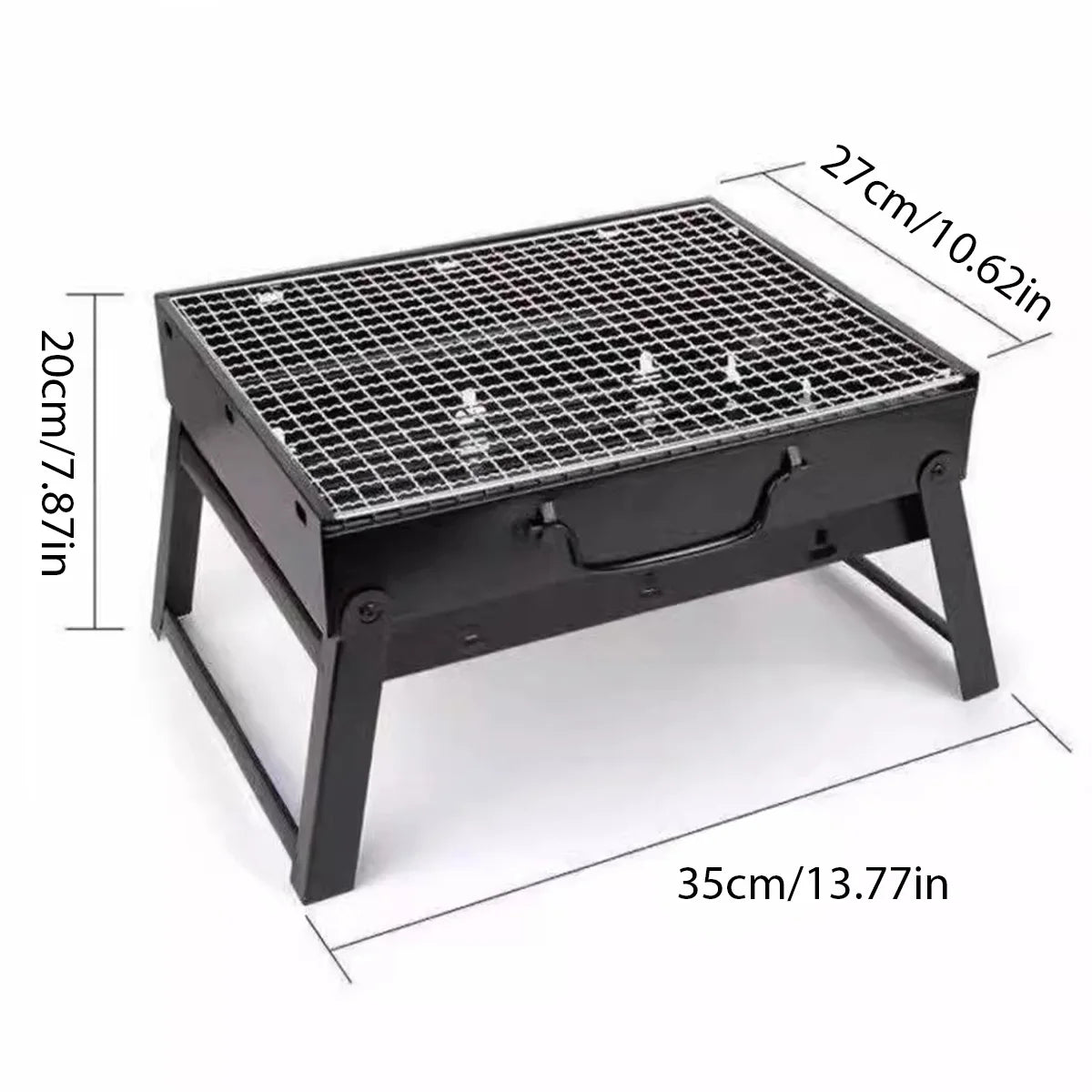 Portable BBQ Charcoal Grill Stainless Steel Small Mini BBQ Tool Kit Outdoor Cooking Camping Picnic Beach Portable BBQ